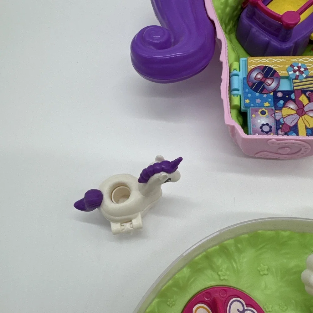 Polly Pocket Rainbow Funland Figures Unicorn Compact Accessories Lot Bundle